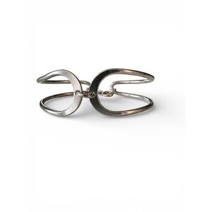 Unbranded Double Band Loop Bracelet Women Silver Excellent Minimalist Sculptural